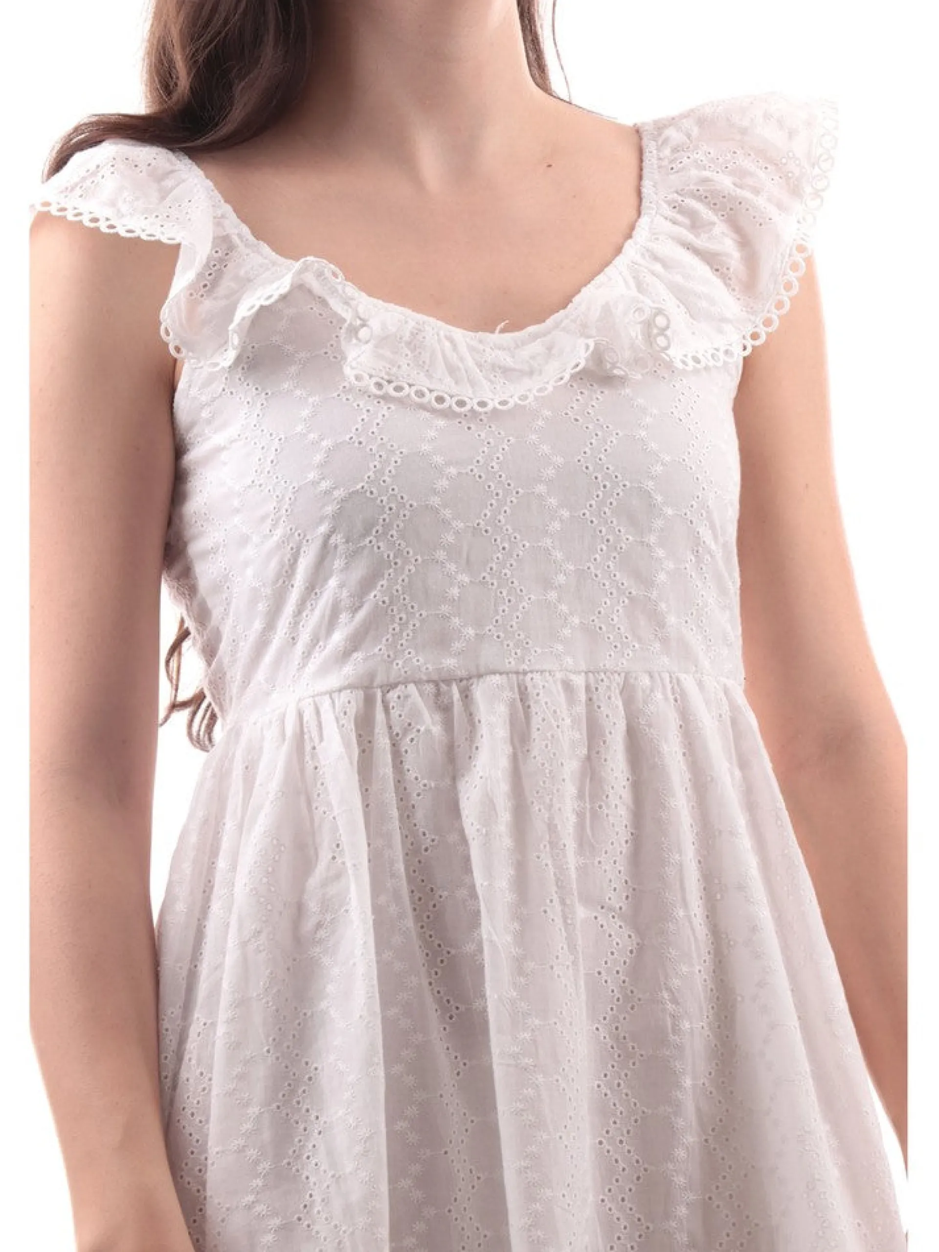 MOLLYBRACKEN Vestiti*Vestito Molly Bracken bianco da donna Woven Dress LA1308BE