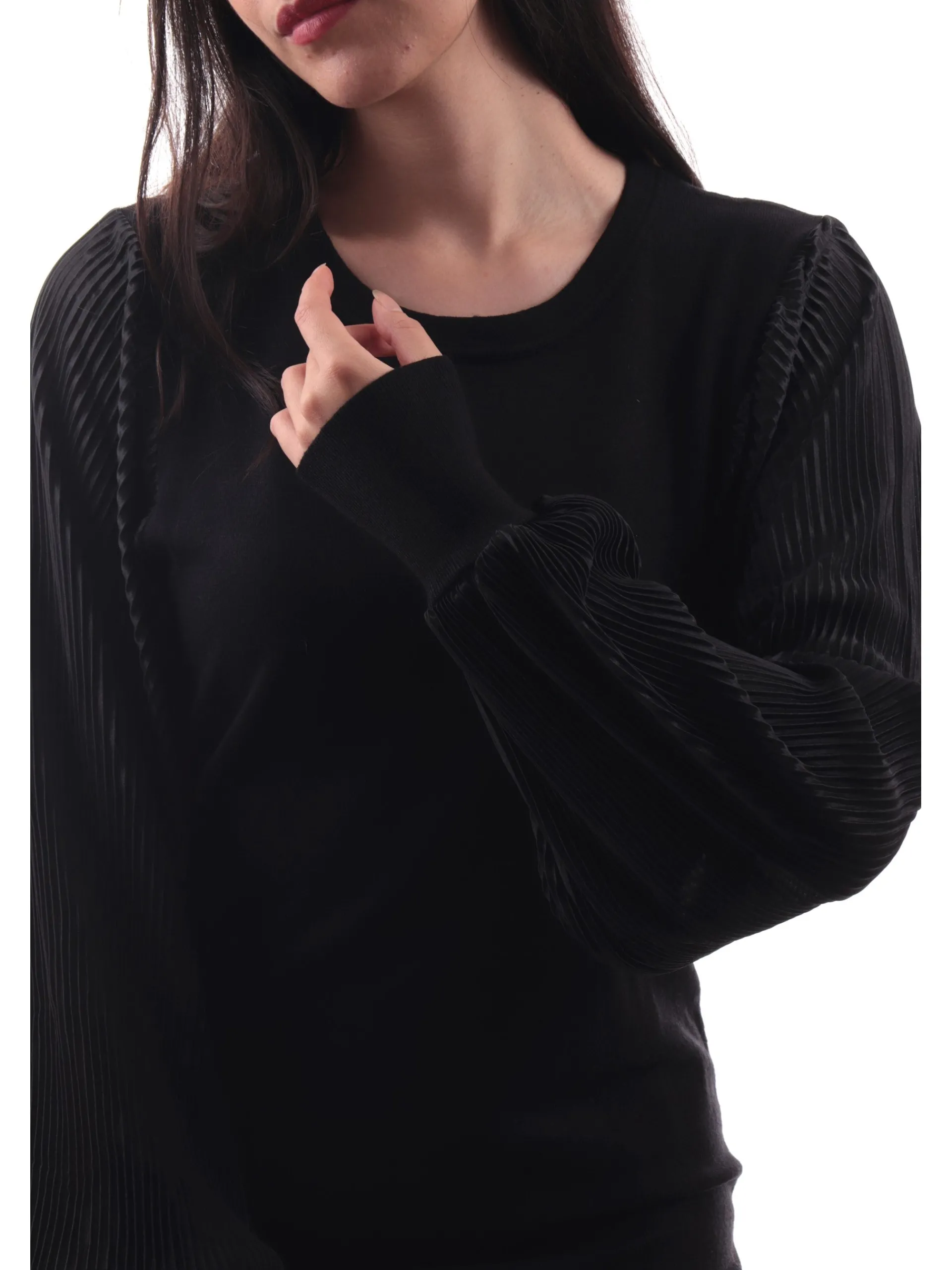 MOLLYBRACKEN Vestiti*Vestito Molly bracken nero da donna con maniche lunghe plissettate LA1641CH