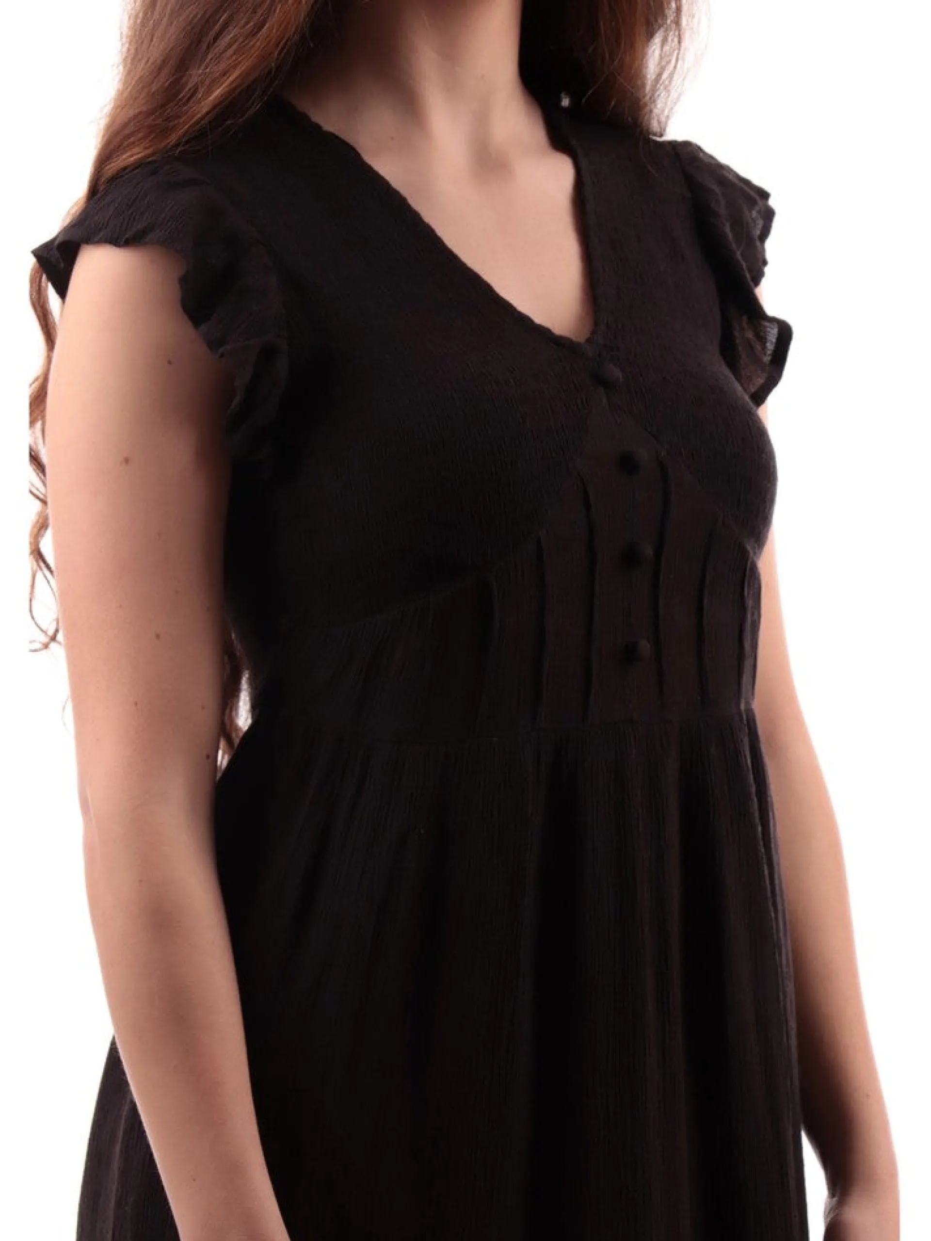 TIFFOSI Vestiti*Vestito nero da donna svasato maniche farfalla Neptuno 54887