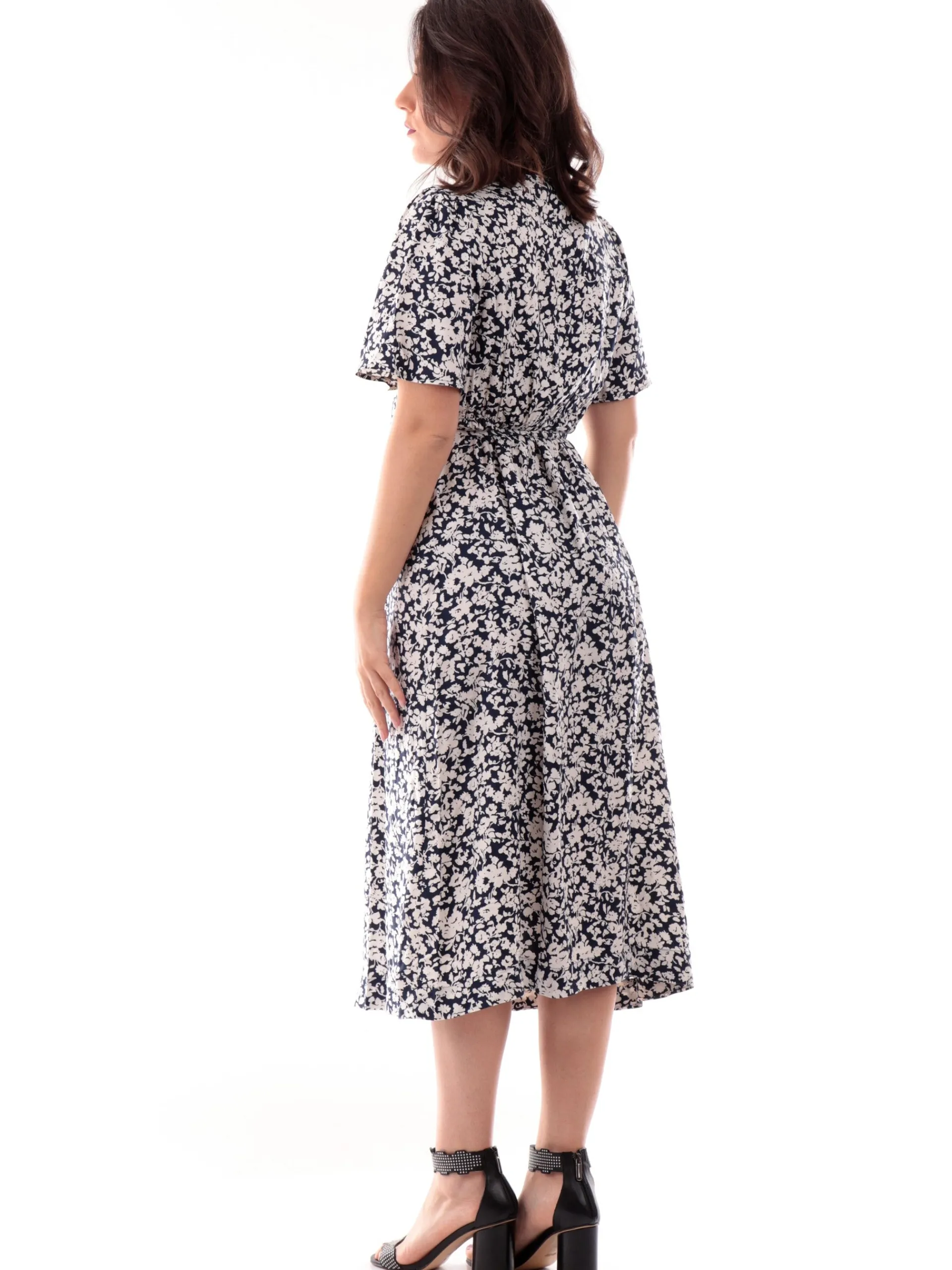 ONLY Vestiti*Vestito fantasia floreale maniche corte con scollo a V e cintura 15323675