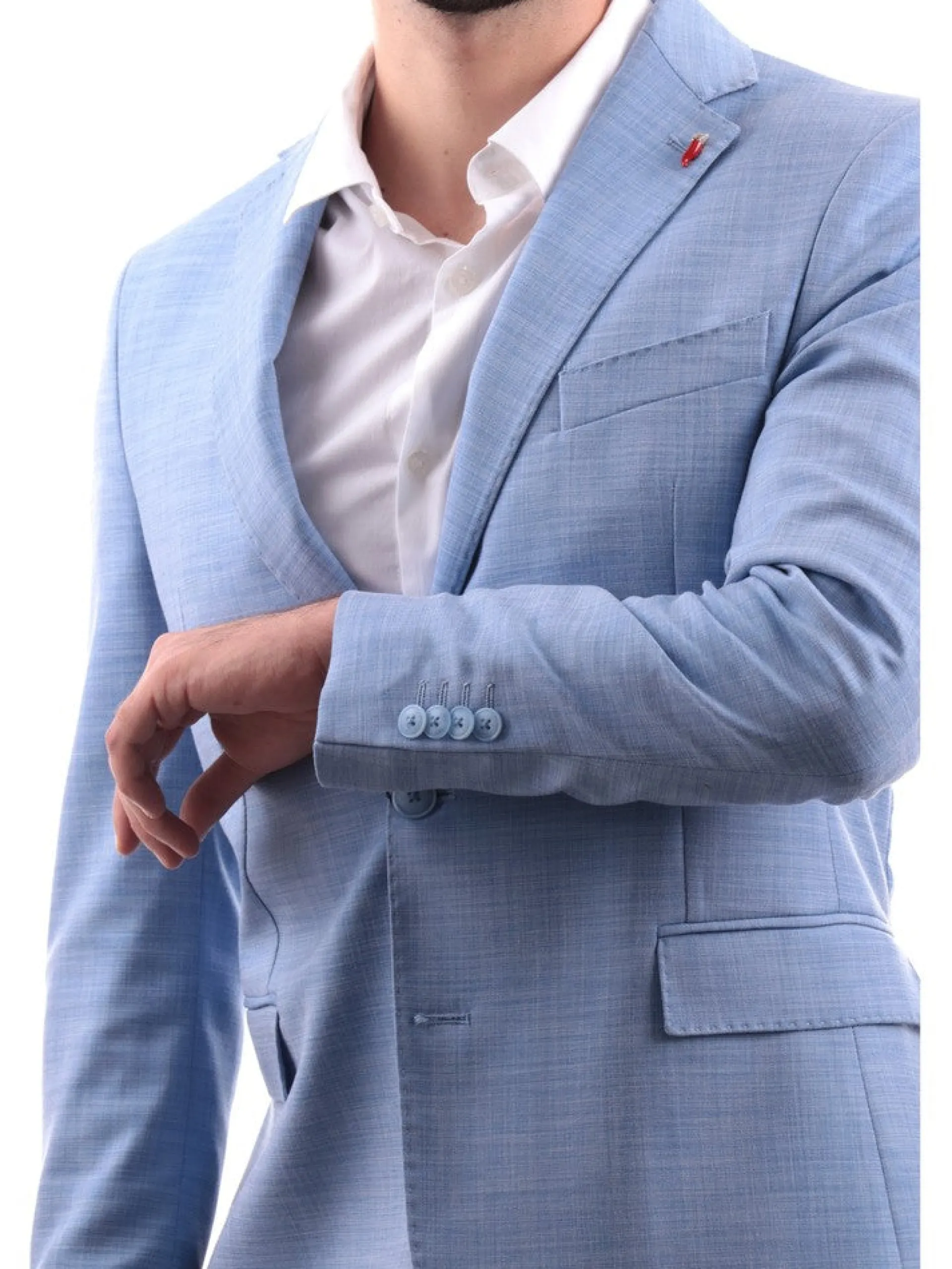 MULISH Completi*Vestito uomo completo azzurro Melange SPAAB7200