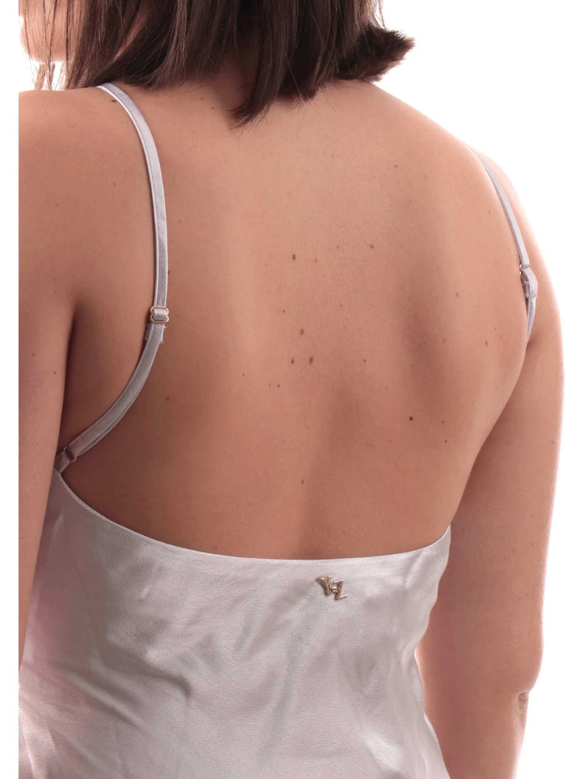 YES ZEE Vestiti*Vestito argento spalle scoperte da donna vestibilità morbida A416EN00