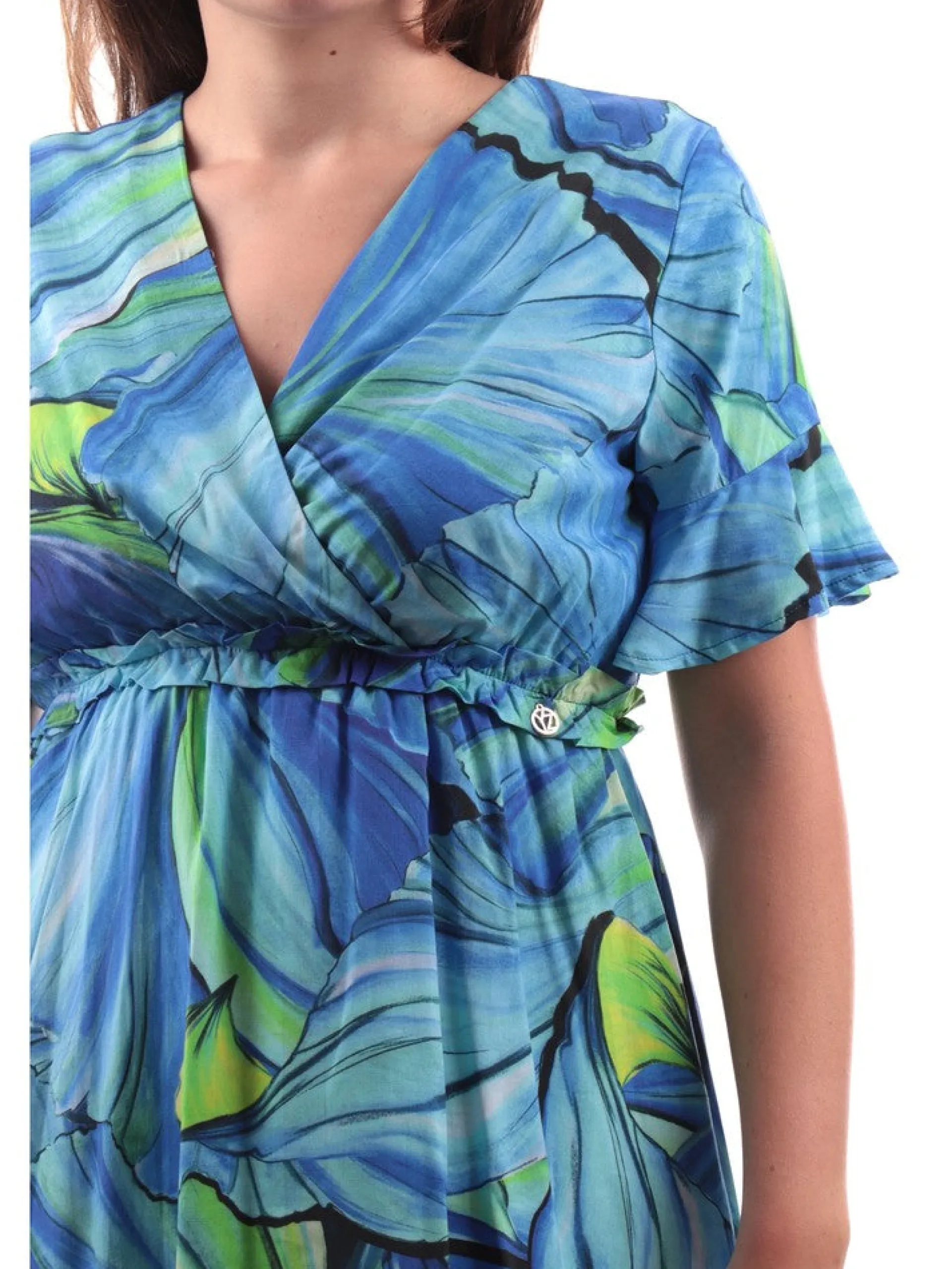 YES ZEE Vestiti*Vestito blu scollo incrociato da donna A252CI002